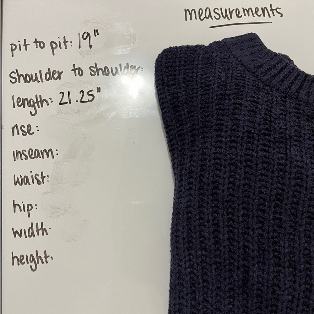 Wilfred Dark Blue Essential Chenille Crewneck Sweater Open Stitch Sz XS - Picture 9 of 9